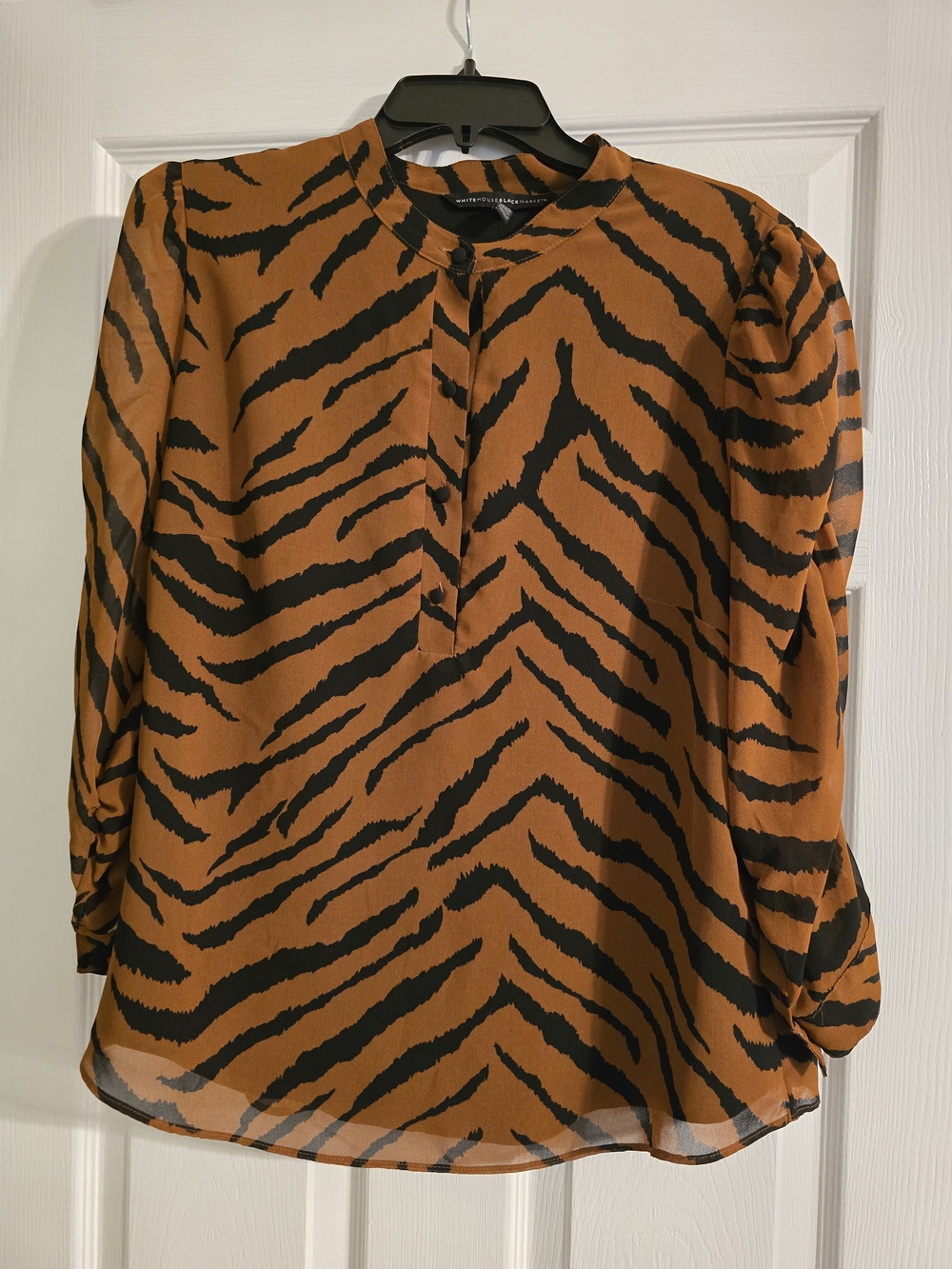 Women's Tiger-Print Rust Blouse